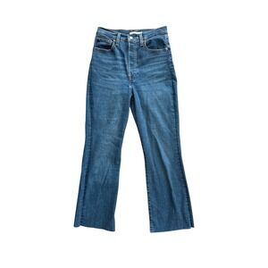 Levis Jeans Ribcage Boot Jeans Womens 30 Blue High Rise Button Fly Stretch Denim